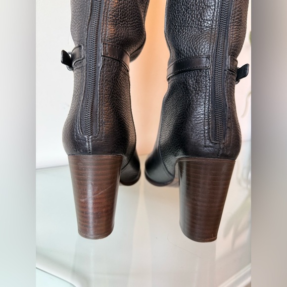 Tory Burch Black Textured Heeled Boots - Picture 5 of 16